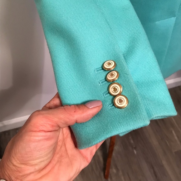 J.Crew Turquoise Jacket in Double Serg Wool 4 - Picture 6 of 8